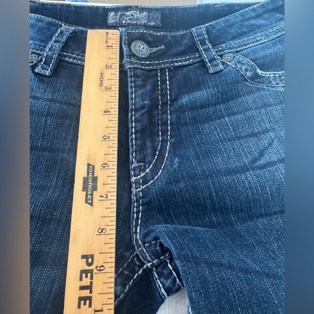 Silver Jeans Suki Surplus Boot Cut Dark Wash Patch Pockets Size 31 x 32 - Picture 7 of 12